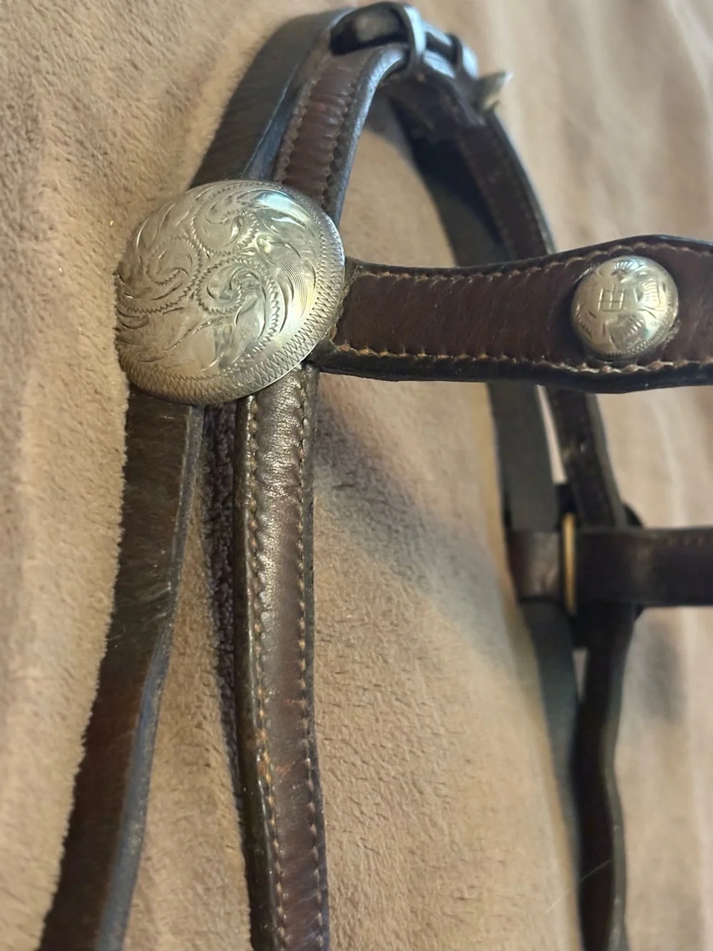 Horse Tack Vintage Billy Royal Silver Western Show Horse Headstall/Breast Collar - Picture 8 of 10